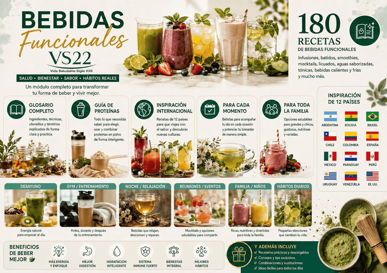 Infografía de contenido de Bebidas Funcionales VS22