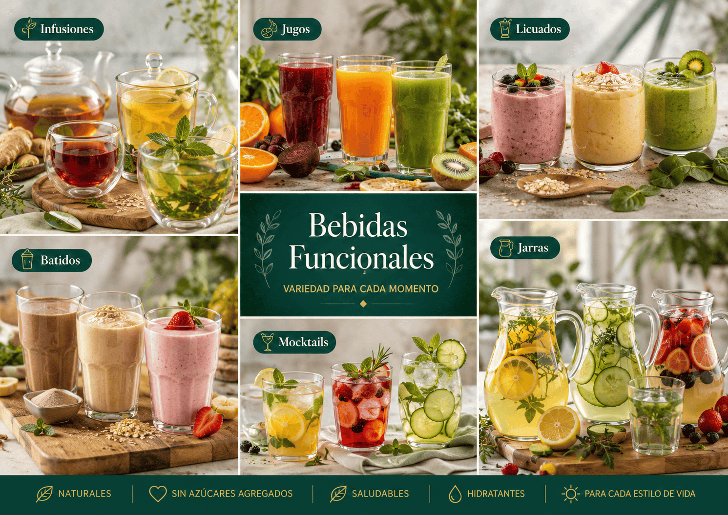 Variedad de bebidas funcionales VS22